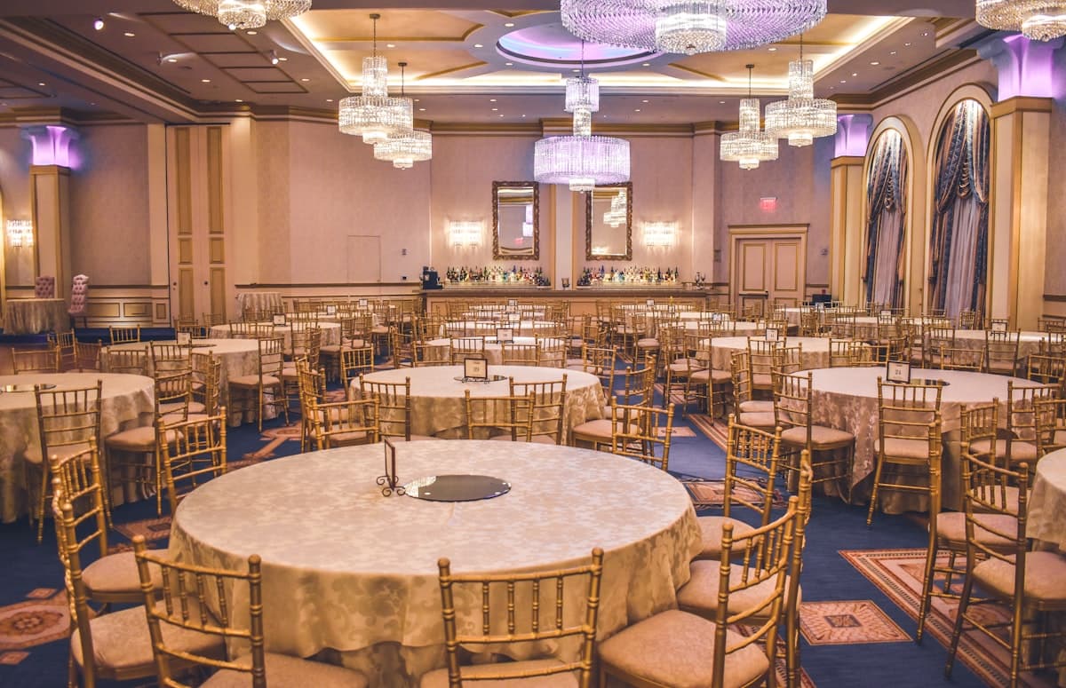 Elegant wedding venue with floral decoration